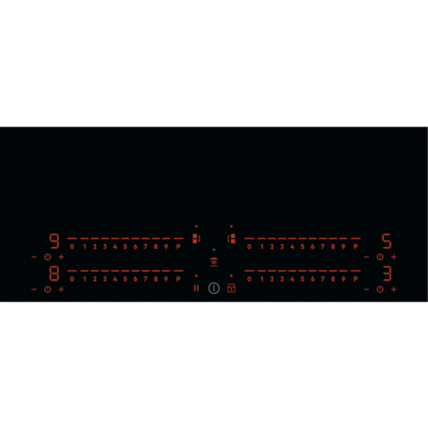 Plita incorporabila cu inductie Electrolux EIP6446, 4 zone de gatit, Control touch, Booster, Timer, Oprire automata, Conectivitate hota, Detectarea vaselor, Child lock, Functie pauza, 59 cm, Negru