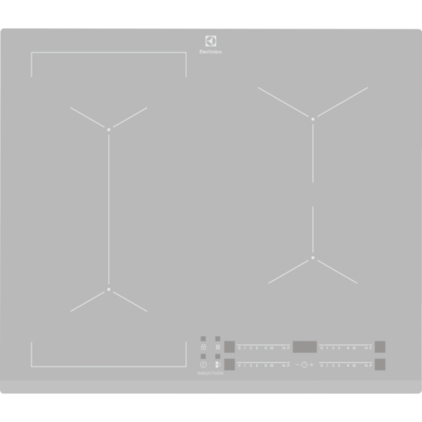 Plita incorporabila Electrolux EIV63440BS, Inductie, 4 Arzatoare, Bridge, Control touch, 60 cm, Sticla silver