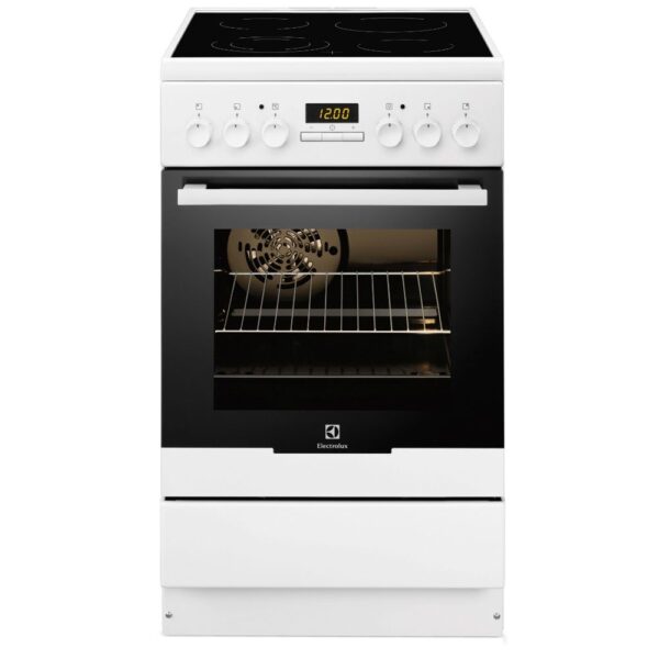 Aragaz Electrolux EKC54550OW, 4 Arzatoare vitroceramice, Cuptor electric, Grill, Clasa A-10%, 50x60 cm, Alb