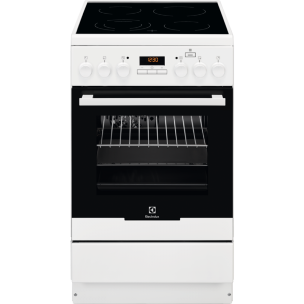 Aragaz Electrolux EKC54950OW 50x60 cm, Plita vitroceramica 4 zone de gatit, 11functii, Plus Steam -gatire cu abur, Grill electric, 58 l, Alb