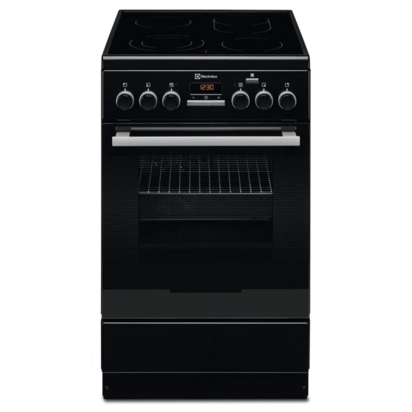 Aragaz Electrolux EKC54952OK 50x60 cm, Plita vitroceramica 4 zone de gatit, Cuptor electric multifunctional (11 functii) Plus Steam -gatire cu abur, Autocuratare catalitica, Grill electric, 57 l, Negru