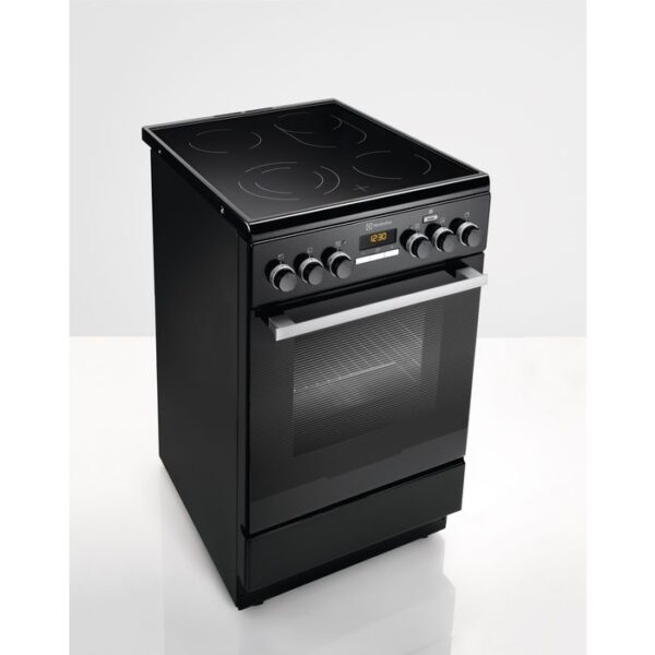 Aragaz Electrolux EKC54952OK 50x60 cm, Plita vitroceramica 4 zone de gatit, Cuptor electric multifunctional (11 functii) Plus Steam -gatire cu abur, Autocuratare catalitica, Grill electric, 57 l, Negru