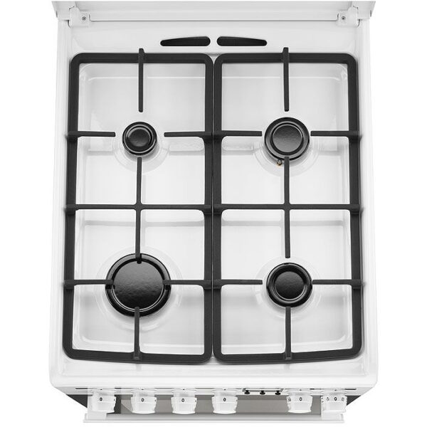 Aragaz Electrolux EKG51151OW, Gaz, 4 Arzatoare, Aprindere electrica plita, Grill, 50x60 cm, Alb