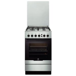 Aragaz Electrolux EKG51153OX, Gaz, 4 Arzatoare, Aprindere integrata plita, Grill, 50x60 cm, Inox