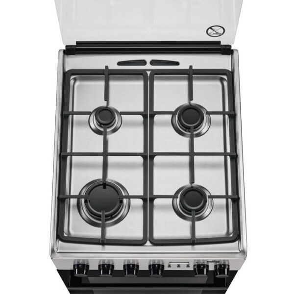 Aragaz Electrolux EKG51153OX, Gaz, 4 Arzatoare, Aprindere integrata plita, Grill, 50x60 cm, Inox