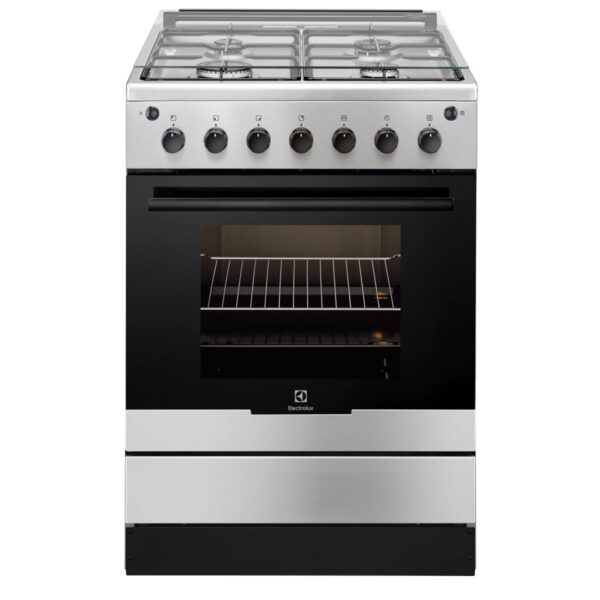 Aragaz Electrolux EKG61182OX, Gaz, 4 Arzatoare, Grill, Aprindere Electrica, 60x60 cm, Inox