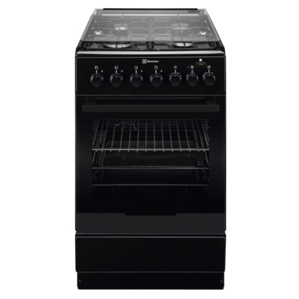 Aragaz mixt Electrolux EKK52950OK, 4 arzatoare gaz, Cuptor electric multifunctional, Functie Abur Plus Steam, Grill, Clasa A, 58 L, 50x60 cm, Negru