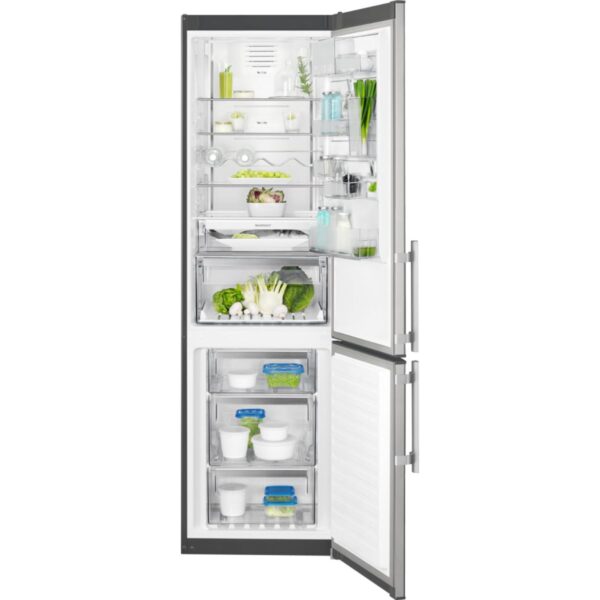 Combina frigorifica Electrolux EN3790MFX, No Frost, 334 l, Afisaj LCD pe usa Touch control, Clasa A++, H 200 cm, Inox antiamprenta