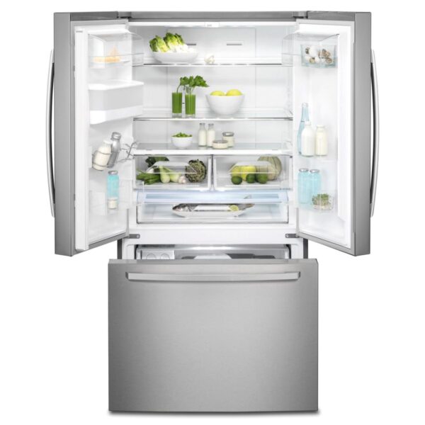 Frigider side by side Electrolux EN6086JOX, No frost, 536 l, Dozator de apa pe usa, Afisaj LCD pe usa Touch control, Clasa A+, 177x91x77 cm, Inox antiamprenta