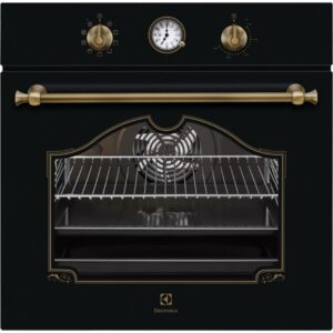 Cuptor incorporabil Electrolux EOA5220AOR, Electric, 72 l, 9 functii, Timer analogic, Retro Negru/Auriu
