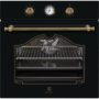 Cuptor incorporabil Electrolux EOA5220AOR, Electric, 72 l, 9 functii, Timer analogic, Retro Negru/Auriu