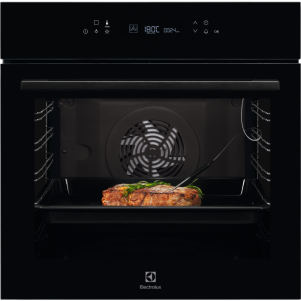 Cuptor incorporabil Electrolux EOE7C31Z, Electric, 72 l, 12 functii gatire, Clasa A+, Sonda temperatura, Grill, Catalitic, Display LCD, Touch control, Negru