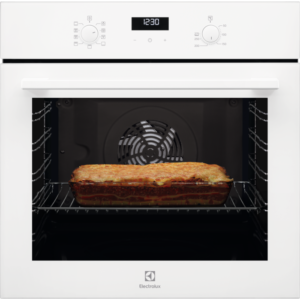 Cuptor incorporabil multifunctional Electrolux EOF5C50V, Electric, 72 L, 8 functii de gatire, SurroundCook, Autocuratare catalitica, Timer cu display electronic, Panel frontal de sticla, Grill, Butoane retractabile, Convectie, Clasa A, Alb