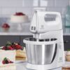 Mixer cu bol Electrolux ESM3300, 450 W, 5 setari viteza, bol inox 3.5l, Alb+silver