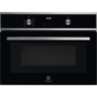 Cuptor incorporabil multifunctional compact Electrolux EVL6E40X, Electric, 43 L, 9 functii de gatire, Convectie, Functie microunde (1000 W), Butoane retractabile, Panel frontal cu insertie de sticla, Afisaj digital, Grill, Inox/Negru