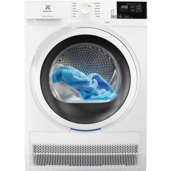 Uscator de rufe prin condensare Electrolux EW6C428W, 8 kg, Clasa uscare B, afisaj Touch LCD, Alb