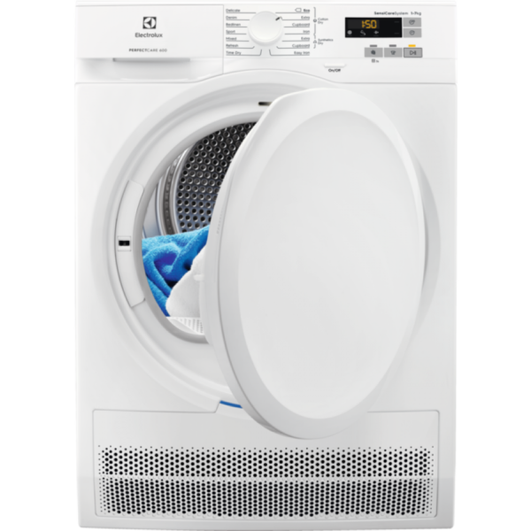 Uscator de rufe prin condensare Electrolux EW6C527P, 7 kg, Clasa uscare B, afisaj Touch LCD, Alb