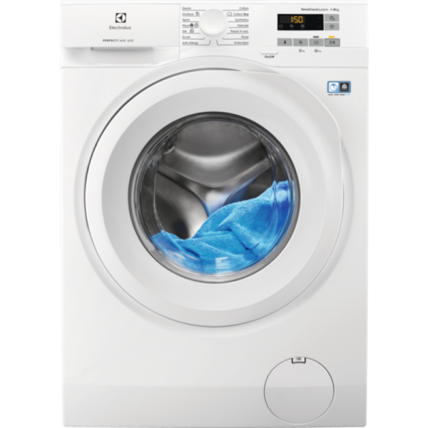 Masina de spalat rufe Electrolux EW6F528W, 8 kg, 1200 rpm, A-30%, display LCD, Alb