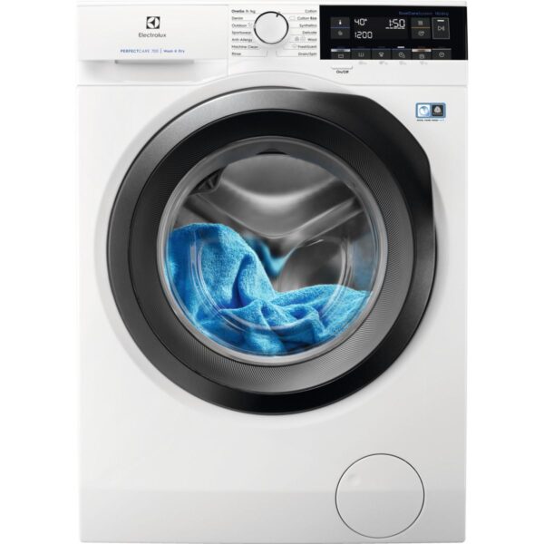 Masina de spalat rufe cu uscator Electrolux EW7W361S, capacitate spalare 10 kg, capacitate uscare 6 kg, 1600 rpm, Clasa A, Program Abur FreshScent, Alb