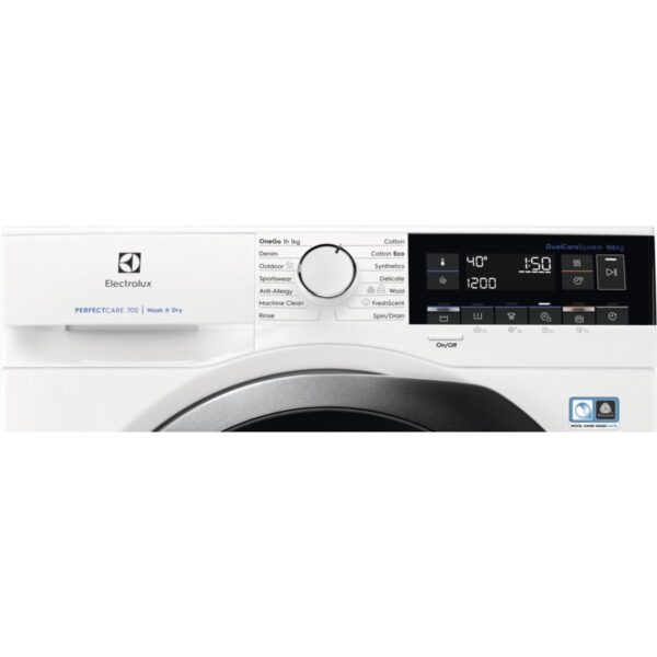 Masina de spalat rufe cu uscator Electrolux EW7W369S, capacitate spalare 9 kg, capacitate uscare 6 kg, 1600 rpm, Clasa A,Program Abur FreshScent, Alb