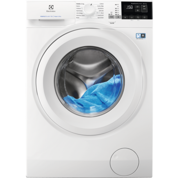 Masina de spalat rufe cu uscator Electrolux EW7W4684W, capacitate spalare 8 kg, capacitate uscare 4 kg, 1600 rpm, Clasa A, Program Abur FreshScent, Alb