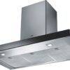 Hota Franke Crystal FCR 925 TC BK XS Glass Black Steel, Semineu dreapta, Intensiv 690 m3/h, 90 cm, Sticla neagra/Inox