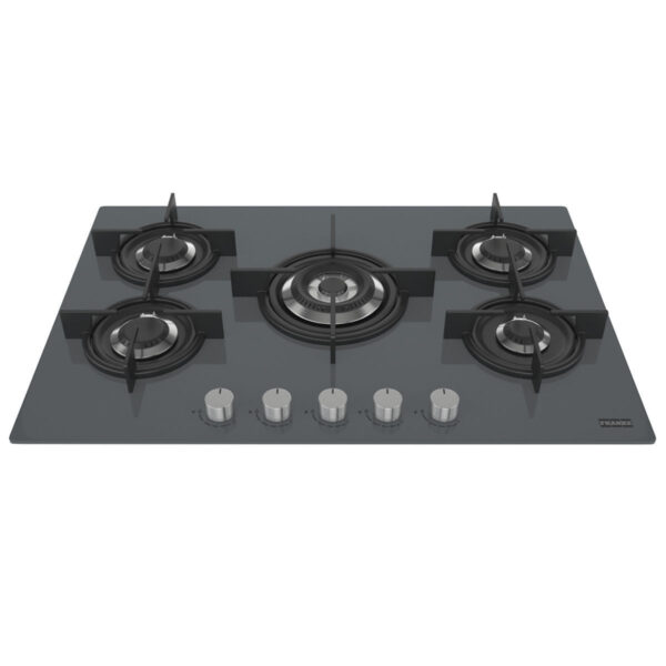 Plita incorporabila Franke Crystal Steel FHCR 755 4G TC HE XS C, 5 arzatoare gaz, 75 x 51 cm, Gratare fonta, Mirror/Oglinda