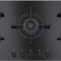 Plita incorporabila Franke Crystal Black FHCR 905 4G TC HE BK C, 5 arzatoare gaz, 88 x 51 cm, Gratare fonta, Sticla neagra