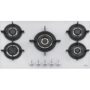 Plita incorporabila Franke Crystal White FHCR 905 4G TC HE WH C, 5 arzatoare gaz, 88 x 51 cm, Gratare fonta, Sticla alba