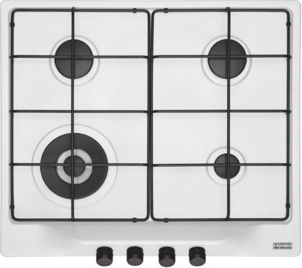 Plita incorporabila Franke Trend Line 600 FHTL 604 3G TC WH E, 4 arzatoare gaz, WOK, 60 cm, Alb