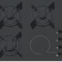 Plita incorporabila Franke Mixt Glass FHX 604 3G 1C BK C, Mixt, 4 zone (3 gaz/1 electric), 59 x 51 cm, Gratare fonta, Butoane lateral dreapta, Sticla neagra