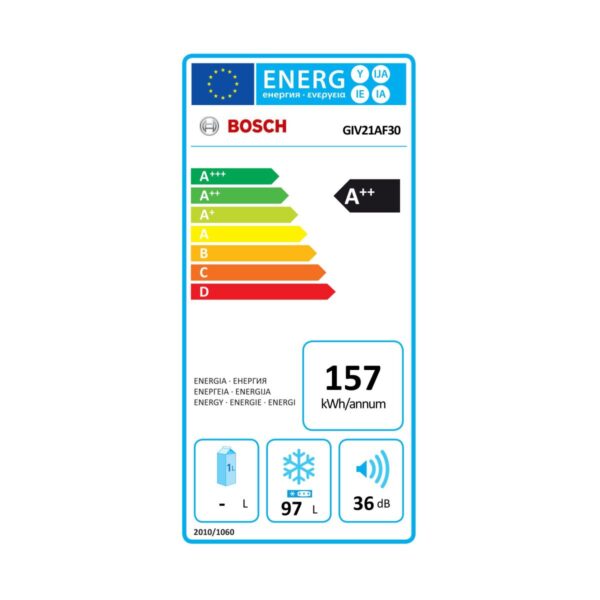 Congelator incorporabil Bosch GIV21AF30, 97 l, A++, H 87 cm, Alb