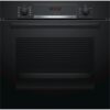 Cuptor incorporabil Bosch Serie 4 HBA534EB0, Electric, 71 l, Clasa A, 7 functii, EcoClean Direct (1), Afisaj digital, TouchControl si butoane retractabile, 1 suport telescopic, Negru