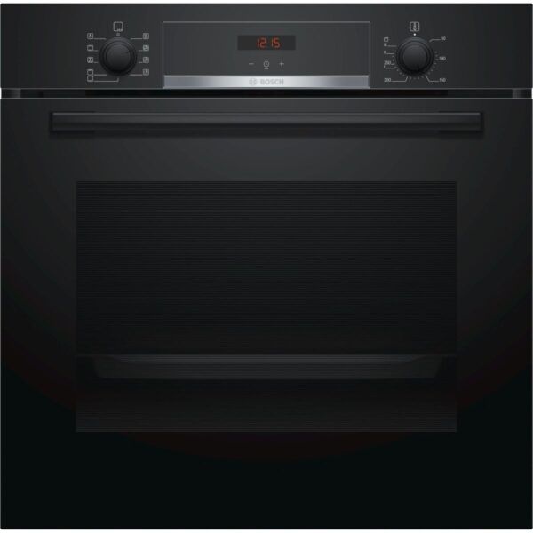 Cuptor incorporabil Bosch Serie 4 HBA534EB0, Electric, 71 l, Clasa A, 7 functii, EcoClean Direct (1), Afisaj digital, TouchControl si butoane retractabile, 1 suport telescopic, Negru