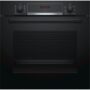 Cuptor incorporabil Bosch Serie 4 HBA534EB0, Electric, 71 l, Clasa A, 7 functii, EcoClean Direct (1), Afisaj digital, TouchControl si butoane retractabile, 1 suport telescopic, Negru