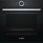 Cuptor incorporabil Bosch Serie 8 HBG675BB1, Electric, 71 L, 13 functii, Convecție aer 4D, Grill, Display TFT, Pirolitic, AutoPilot 10, Blocare copii, Negru