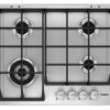 Plita incorporabila AEG Gas HG654550SM, 4 arzatoare gaz, Arzator rapid, Gratare fonta, 60 cm, Panel comanda negru, Inox