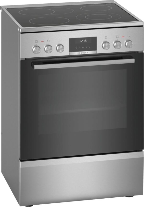 Aragaz Bosch HKS59D250, Electric, 4 zone gatit, 66 L, AutoPilot 10, Display LCD, Suporturi telescopici, 60x60 cm, Inox