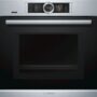 Cuptor incorporabil Bosch Serie 8 HNG6764S6, Electric, 67 L, 14 functii, Convecție aer 4D, Grill, Optiune microunde, Functie abur, Display TFT, Pirolitic, Home Connect, Inox