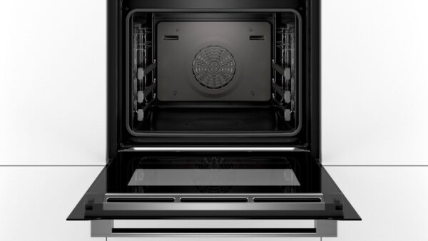 Cuptor incorporabil cu aburi Bosch Serie 8 HSG636XS6, Electric, 71 L, 14 functii, Convecție aer 4D, Grill, Display TFT, EcoClean Direct, Home Connect, Blocare copii, Inox