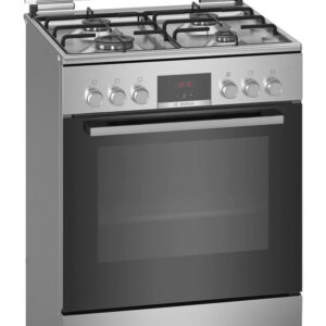 Aragaz Bosch HXN39BD50, Mixt, 4 arzatoare gaz, Cuptor electric, 7 Functii, Display, 1 suport telescopic, Inox