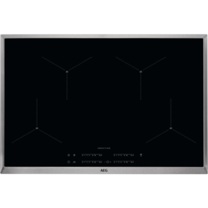 Plita incorporabila cu inductie AEG IAE84411XB, 4 zone de gatit, Conexiune Hob2Hood, 80 cm, Negru