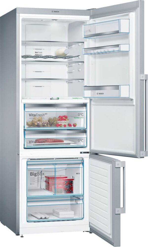 Combina frigorifica Bosch KGF56PI40, No Frost, VitaFresh, Premium TouchControl, 480 l, A+++, H 193 cm, Inox