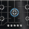 Plita incorporabila Electrolux KGG7536K, Gaz, 5 Arzatoare, WOK, Gratare fonta, 75 cm, Sticla neagra