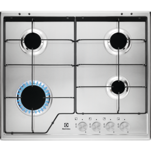 Plita incorporabila Electrolux KGS6424SX, Gaz, 4 Arzatoare, 60 cm, Inox