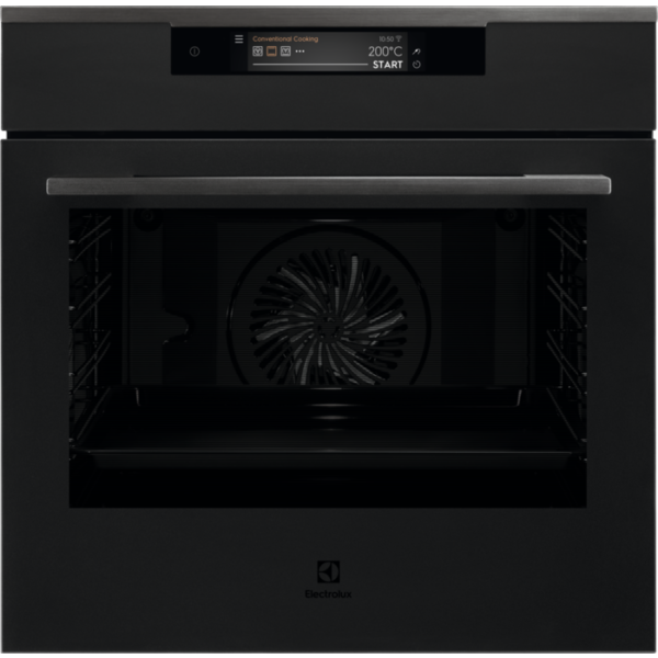 Cuptor incorporabil multifunctional Electrolux KOEAP31WT, Electric, 71 L, 17 functii, Conectivitate WI-FI indoor, Autocuratare pirolitica, Panel frontal de sticla, Afisaj digital TFT ACTIV- Control touch dinamic, Retete predefinite, Sonda temperatura, Grill, Convectie, Clasa A++, Negru mat