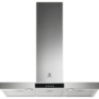 Hota semineu dreapta Electrolux LFT429X, 600 mc/h, Front cu insertie de sticla, 1 motor, 3 viteze, Filtre de aluminiu lavabile, Filtru de carbon inclus, Latime 90 cm, Inox