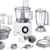 Robot de bucatarie Bosch MC812W872, 1250 W, Functie Pulse, Viteza variabila, Vas 3.9 L, Blender 1.5 L, Discuri feliere, Storcator fructe si legume, Tel, Alb