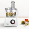 Robot de bucatarie Bosch MC812W872, 1250 W, Functie Pulse, Viteza variabila, Vas 3.9 L, Blender 1.5 L, Discuri feliere, Storcator fructe si legume, Tel, Alb