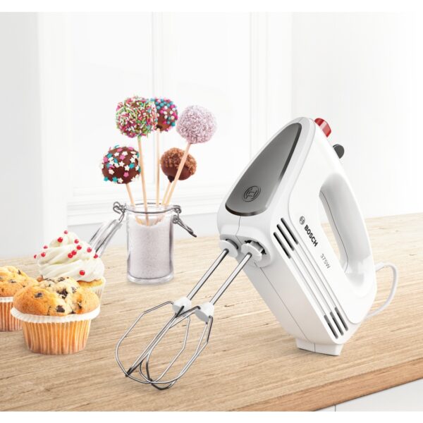 Mixer Bosch CleverMix MFQ22100, 375 W, 4 trepte de viteză, Turbo, Alb/Gri